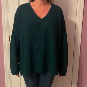 Primark forest green V-neck sweater